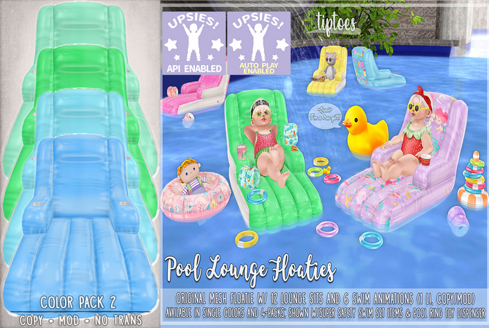 . tiptoes - Pool Lounge Floatie - Colors 2