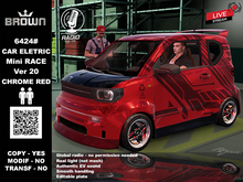 6424# CAR ELETRIC Mini RACE V20 CHROME RED