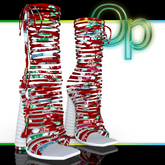 Red White Christmas Gloria Heels