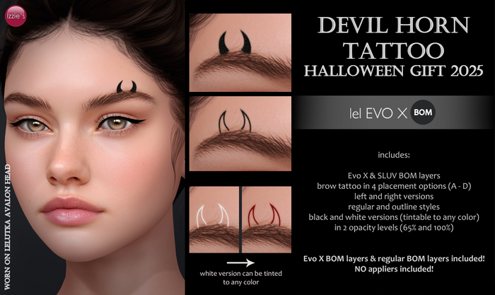 Izzie's - Devil Horn Tattoo (Halloween Gift 2025)