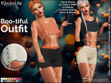 Pixinity - Boo-tiful Top and Shorts - Fatpack with 20 PBR Realistic Colors - Unique Design - Tintable and Sheer & Shine