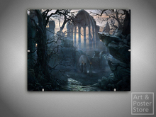 Gothic Ruins | Dark Art Poster | Mesh Clip Frame