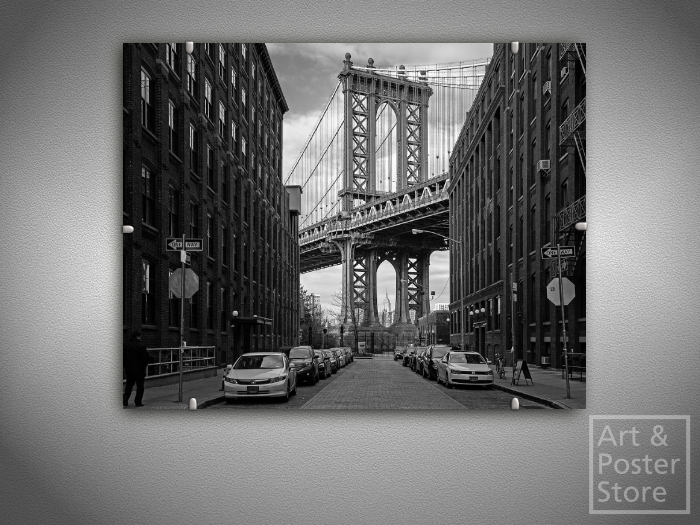 Brooklyn Bridge | Classic Photo Poster | Mesh Clip Frame 
