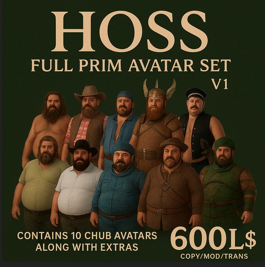 Hoss Full Prim Avatar Set V2