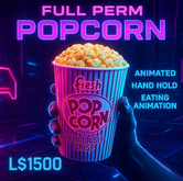 Full Perm Popcorn with Hand Hold & Eating Animation – Realistic Snack Prop for Second Life – Copy, Modify, Transfer