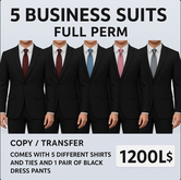 5 Business Suits – Full Perm Professional Outfit Pack for Men
