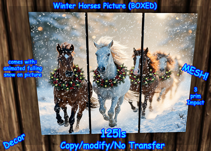 Winter Horses Picture (BOXED)
