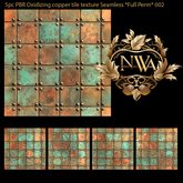 5pc PBR 2K Oxidizing copper tile texture Seamless Full perm 002