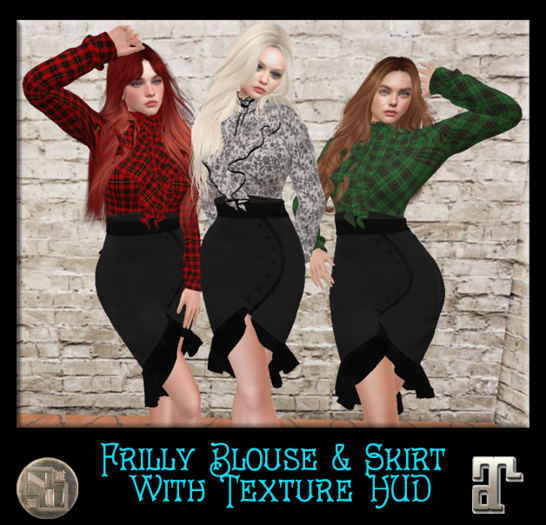 Frilly Blouse & Skirt with Texture HUD