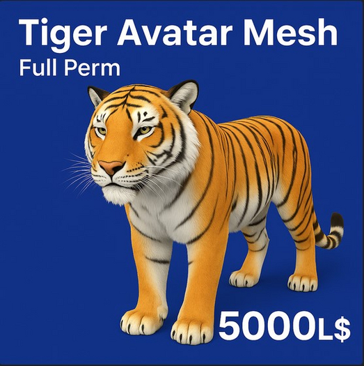 Tiger Avatar Mesh – Full Perm
