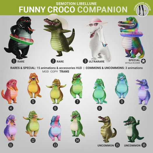 SEmotion Libellune Funny Croco Companion RARE 02
