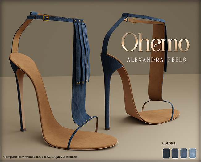 Ohemo - Alexandra fringe heels - denims (Add me)