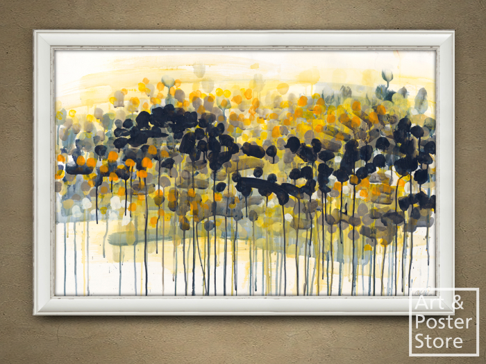 Summer Shadows |  Decorative Abstract Painting | White Beveled Frame
