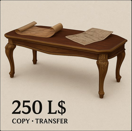 Vintage Wooden Table with Maps – Copy/Modify