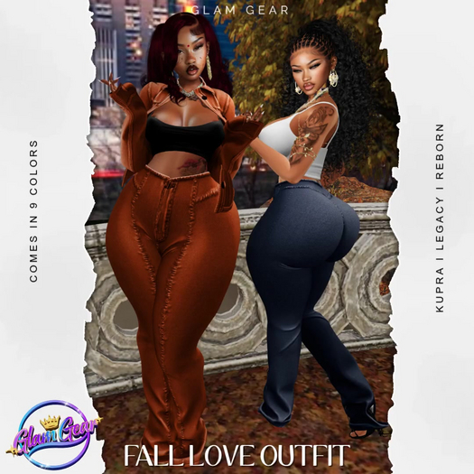 [GLAM GEAR] ~ FALL LUV JACKET& PANTS RUST UNPACKER