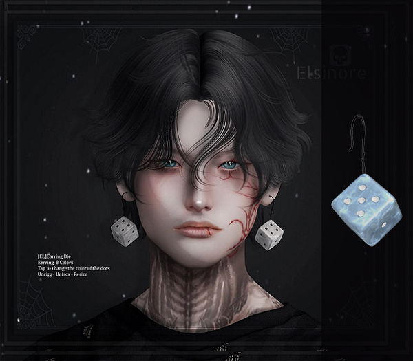 [EL]Earring Die Blue