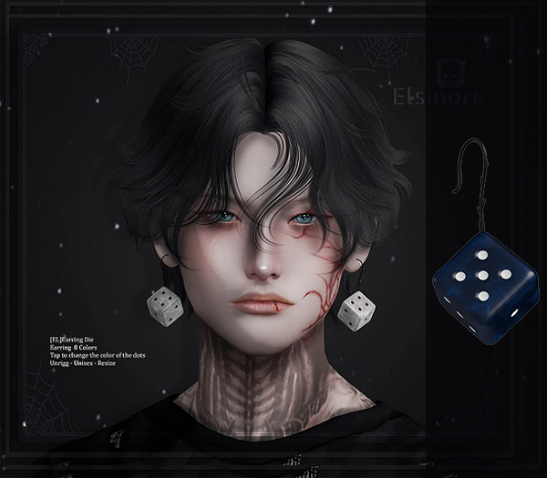 [EL]Earring Die Blue D