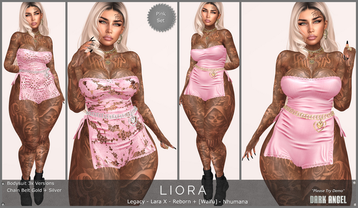 Dark Angel : Liora Set - Pink [Legacy - Lara X - Reborn/Waifu - Nhumana]