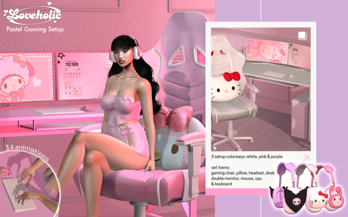 #Loveholic - Pastel Gaming Setup FATPACK