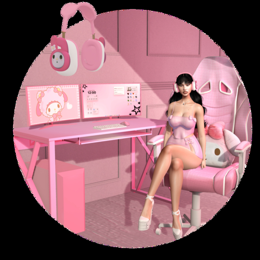 #Loveholic - Pastel Gaming Setup (Pink)