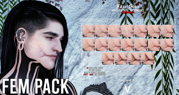 VIENA. Face Scar Female Pack