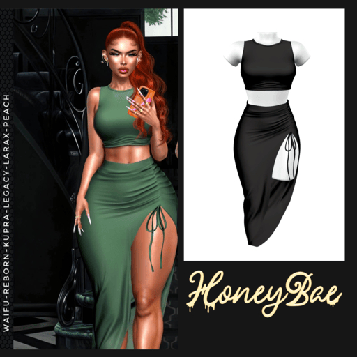 HONEYBAE~Dime set. Black