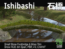 PBR Ishibashi Stone Bridge with Moss, snow, Japanese Garden