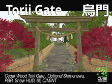 PBR Wooden Torii Gate with Shide, Japanese Landscaping Garden