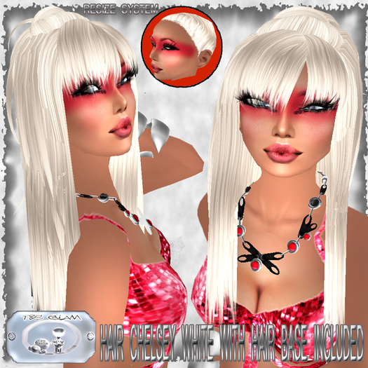 ---> T&S GLaMouR <--- Hair CheLsey Long Straight White and Hair Base