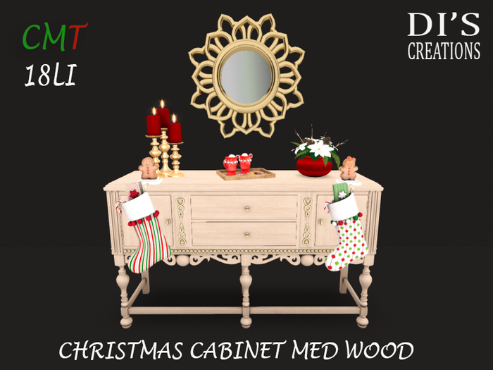 CHRISTMAS CABINET MED WOOD