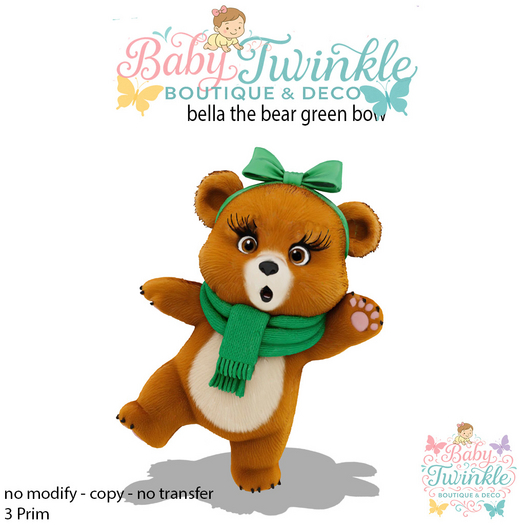 bella the bear green bow