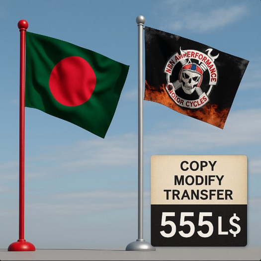 Full Perms Flag (Boxed) – Customizable Mesh Flag Set for Second Life