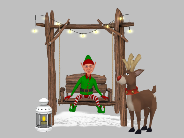Christmas Elf Swing Display