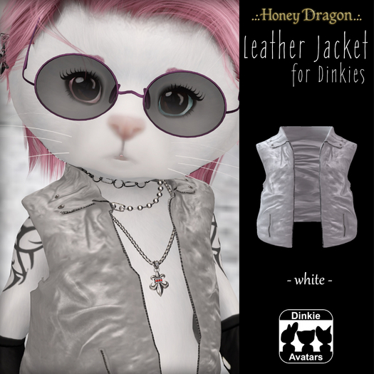 .:.H/D.:. Leather Jacket for Dinkie // White [24FDALJ5]