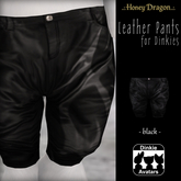 .:.H/D.:. Leather Pants for Dinkie // Black [24FDALP1]