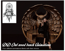 DD Owl wood bench Animations