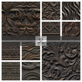 TB - SEAMLESS CARVED WOOD PK 2