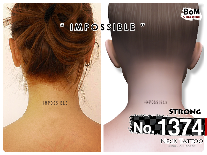 (Neck Tattoo) No.1374 Strong