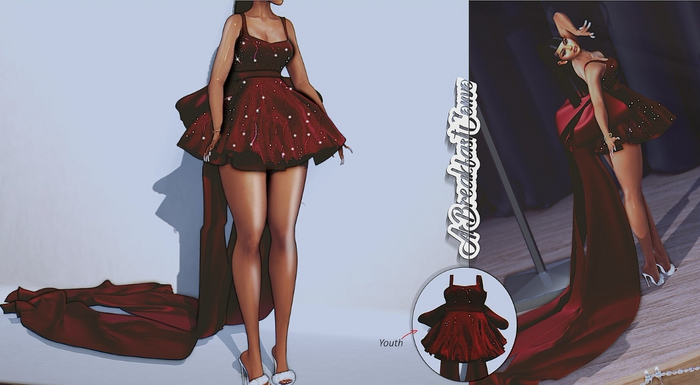 {ABC} Jeiel Peplum Ribbon Gown YOUTH FATPACK