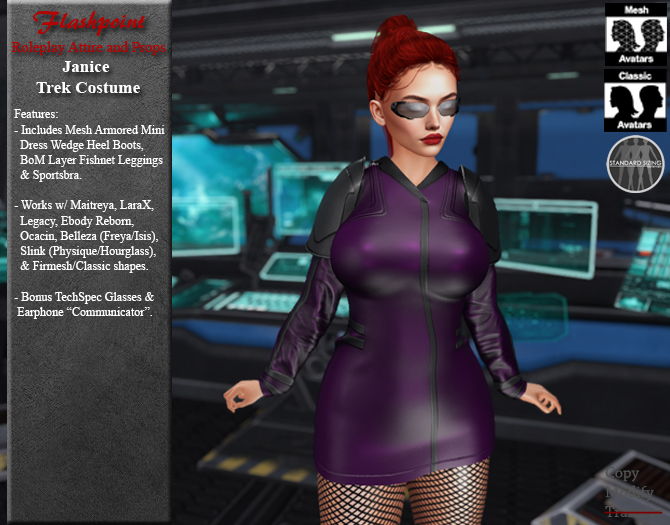 Janice Trek Costume - Purple/Black
