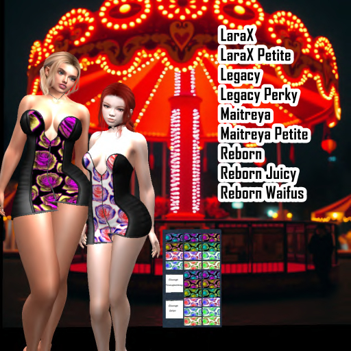 (GGD) Dress 61-Neon Roses