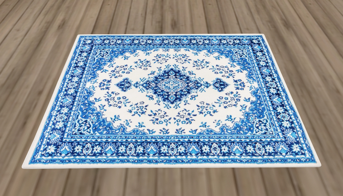 Blue & White Ornate Imperial Rug (2k)