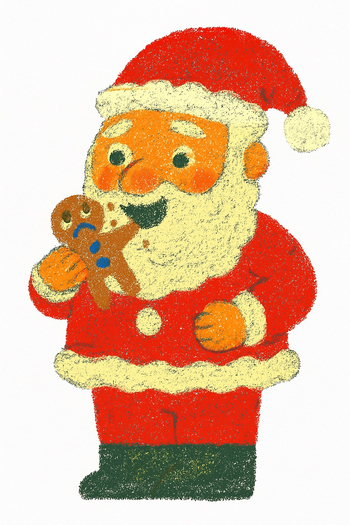 Santa eating Gingerbread Christmas