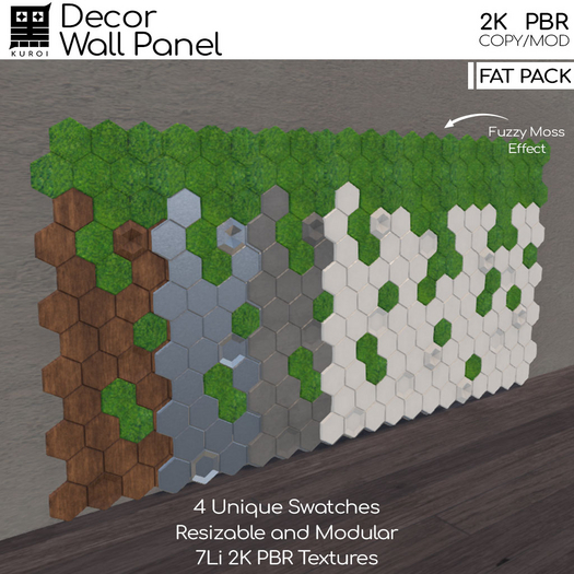 Kuroi - Natural Hexagon Wall FAT PACK