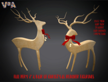 FULL PERM V*A PAIR OF CHRISTMAS REINDEER FIGURINES