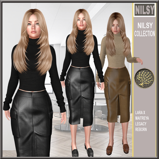 LEATHER SKIRT OUTFIT,2 OPTIONS