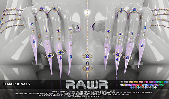 RAWR! Teardrop Nails DEMO (add me)