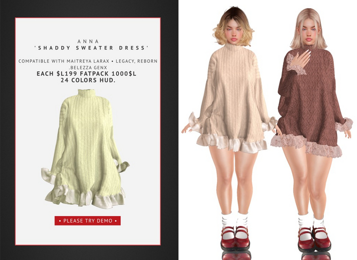 ANNA 'Shaddy  Sweater Dress' Yellow  Light