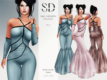 Silky Strapped Pantsuit – Blue – BOM|Layers|Omega|Prims – Sweet Distractions