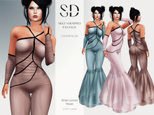 Silky Strapped Pantsuit – Champagne – BOM|Layers|Omega|Prims – Sweet Distractions